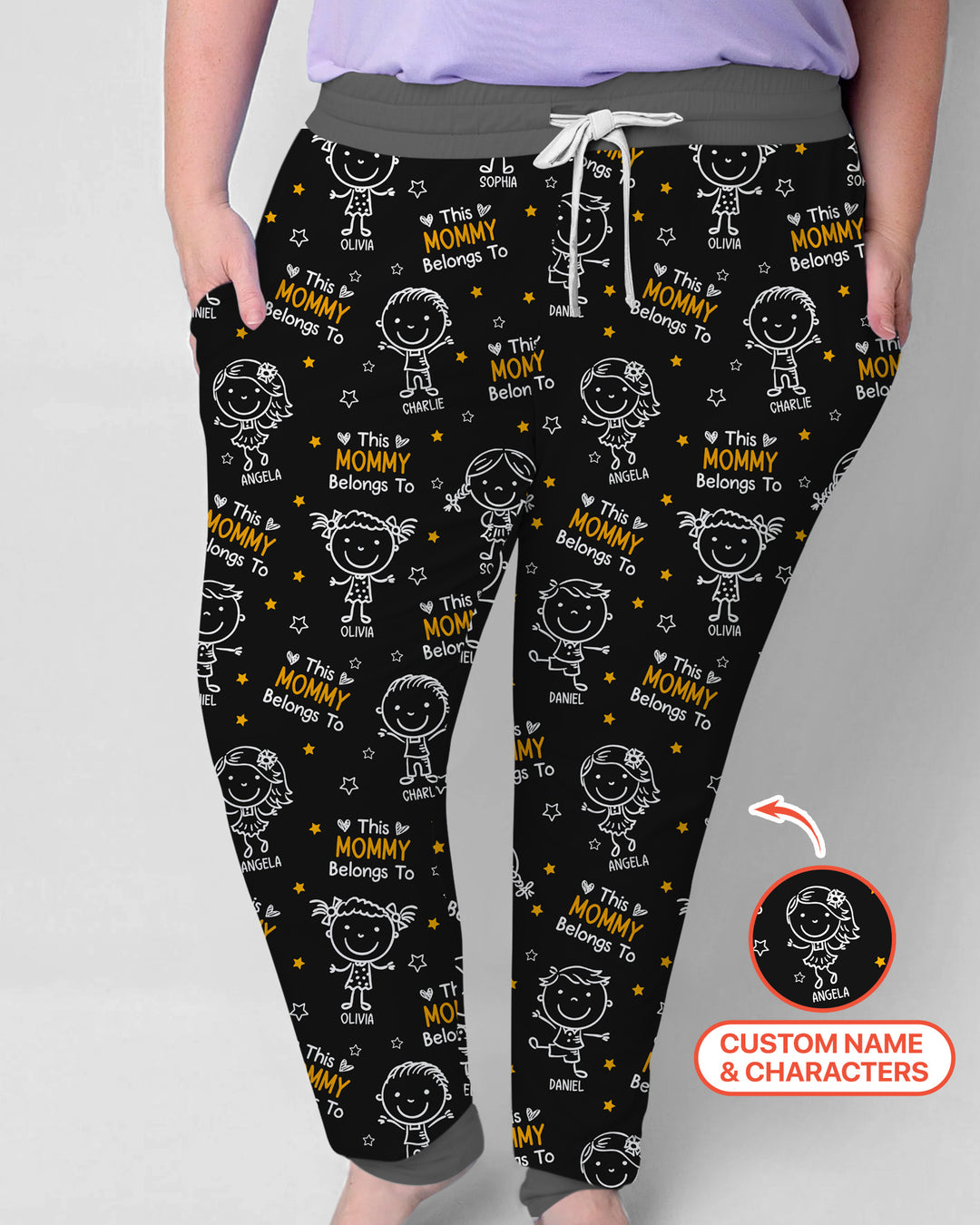 Custom Name "This Mommy Belongs To" Doodle Women Pajama Set