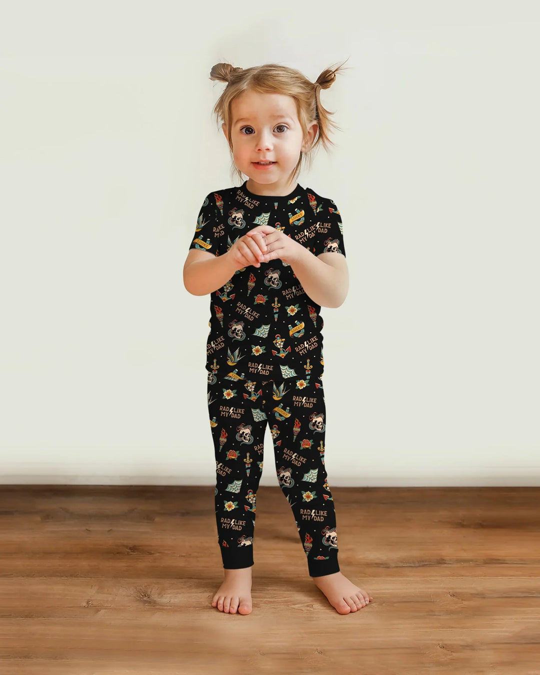 Rad Dad Society Daddy & Me Matching Bamboo Two Piece Short Sleeve Pajama Set