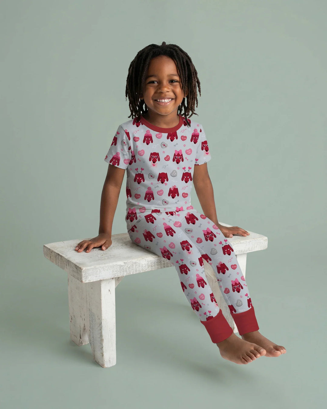 Dachshund Is My Valentine Two Piece Short Sleeve Pajama Set