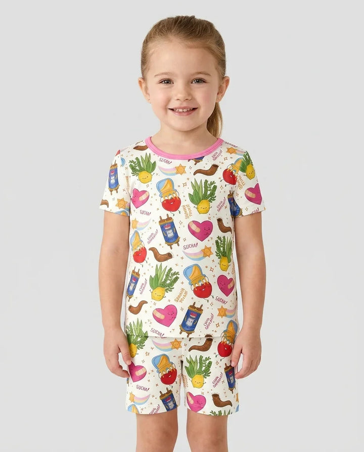 Jewish High Holidays Bamboo Two Piece Short Sleeve Shorts Pajama Set