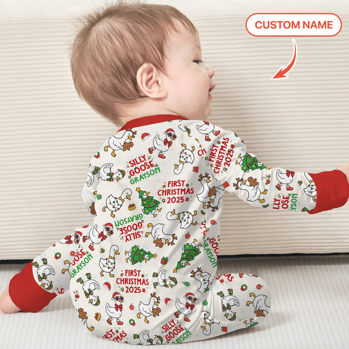 Custom Name "Silly Goose" Convertible Zippy (Red) , Custom Name "Silly Goose" Convertible Zippy (Red) - 0-3M