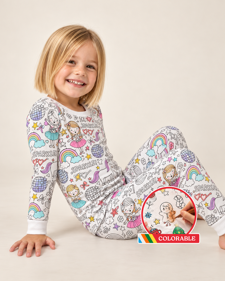 Little Princess Colorable Bamboo Two Piece Pajama Set