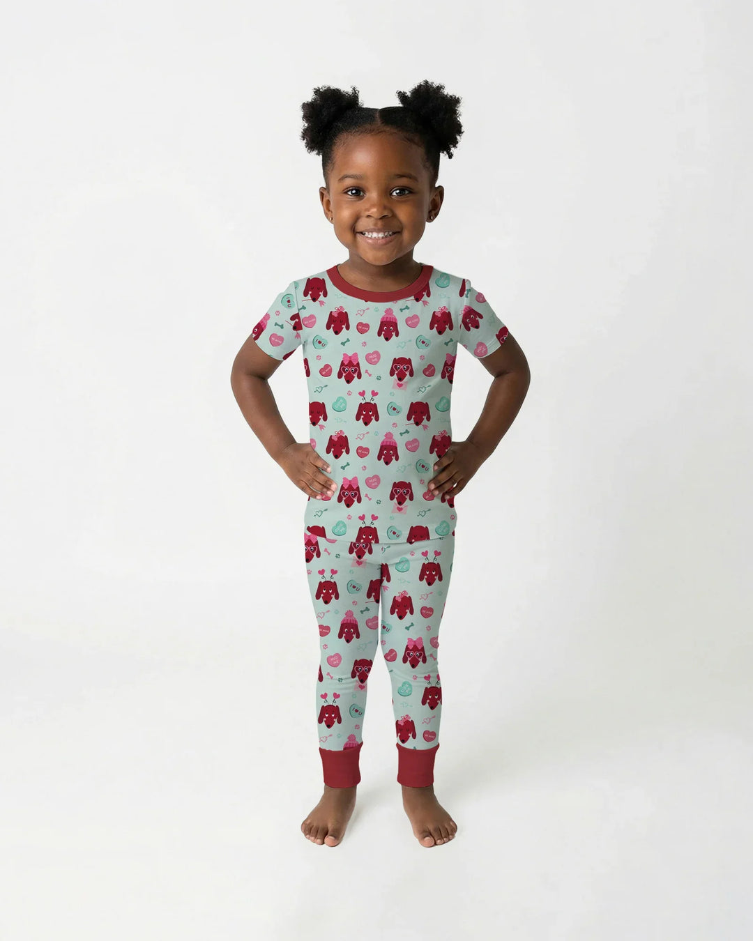 Dachshund Is My Valentine Two Piece Short Sleeve Pajama Set