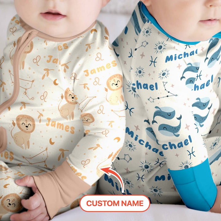 Bohemian Baby Zodiac Signs Custom Name Convertible Zippy