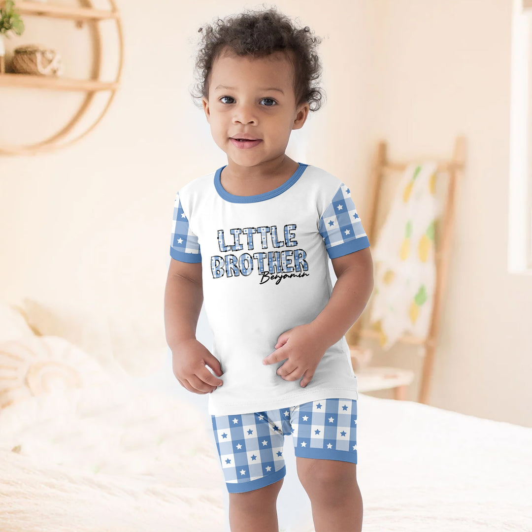 Bambus-Orange-Karo-Outfit für Babys – weich und gemütlich
