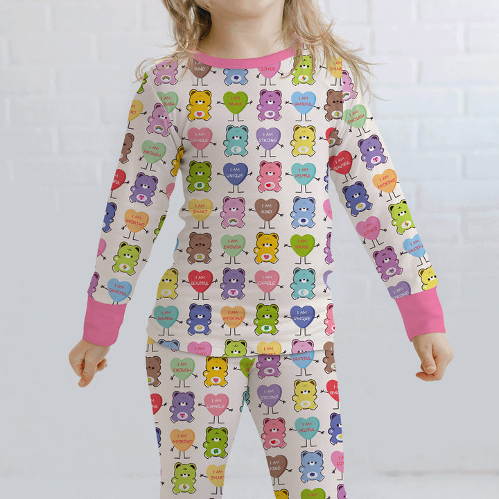 Rainbow Bears Affirmation Two Piece Long Sleeve Pajama Set