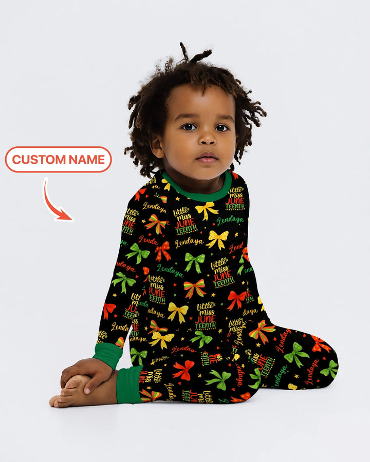 Little Miss Juneteenth Bamboo Two Piece Long Sleeve Pajama Set