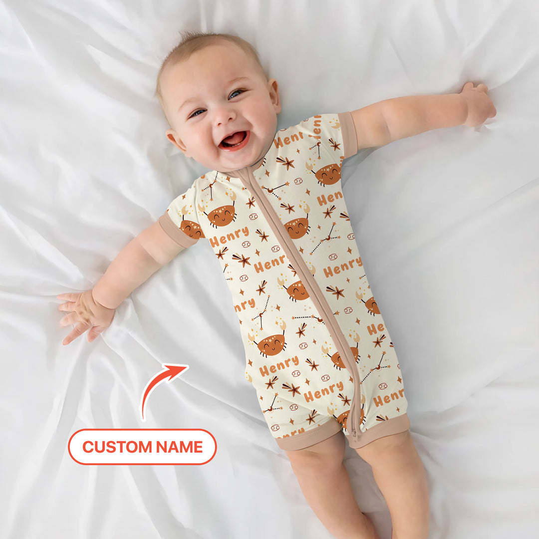 Bohemian Baby Zodiac Signs Custom Name Shorty Zippy