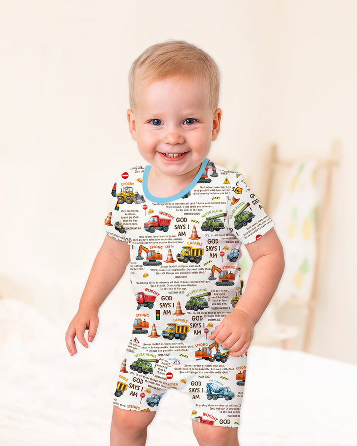 Template Zweiteiliges Pyjama-Set mit kurzen Ärmeln und Shorts