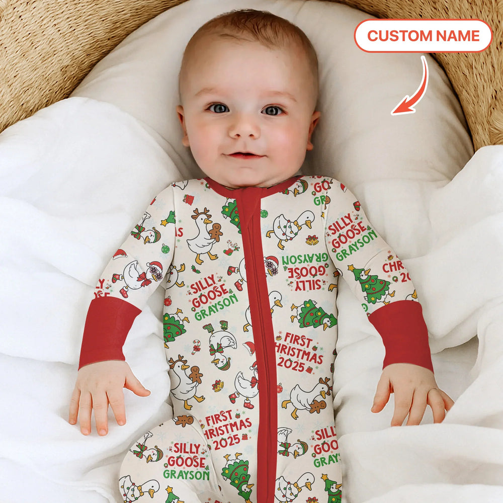 Custom Name "Silly Goose" Convertible Zippy (Red) , Custom Name "Silly Goose" Convertible Zippy (Red) - 0-3M