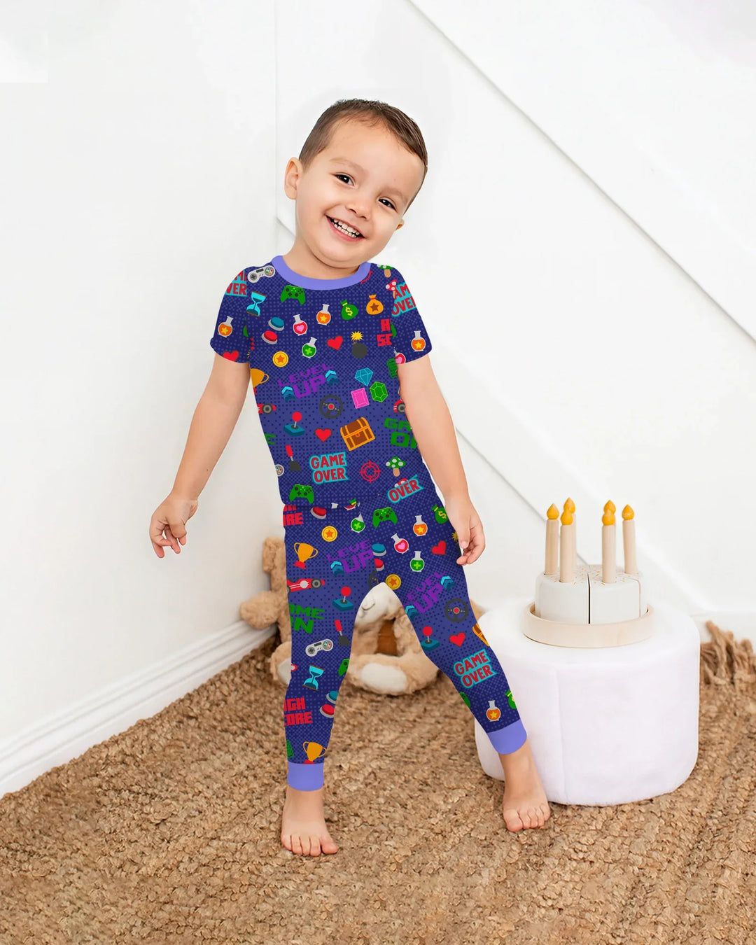 Gamer Mode On Family Matching Bamboo Two Piece Short Sleeve Pajama Set