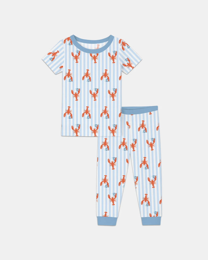 Custom Name Crawfish Beer Season Bamboo Two Piece Short Sleeve Pajama Set