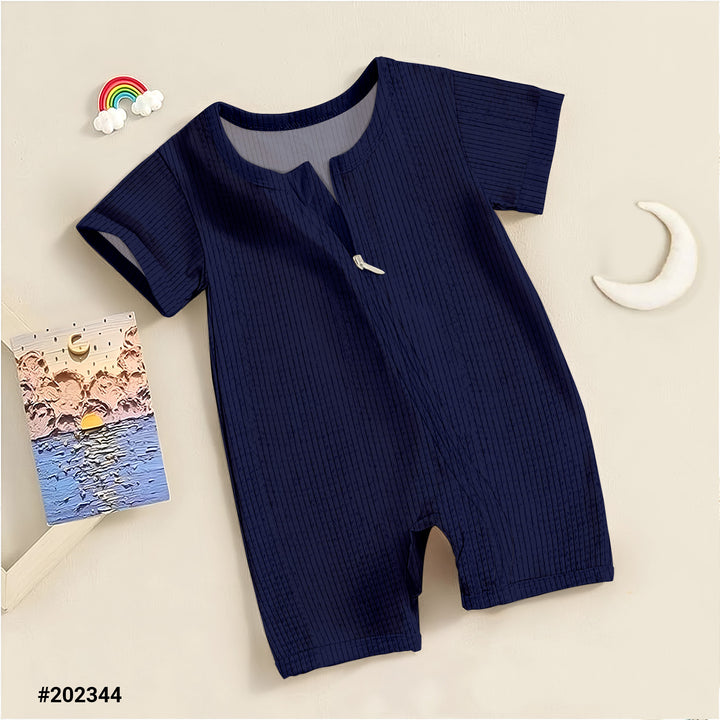 Navy Ribbed Bamboo Fabric Baby Clothing - Soft & Stretchy