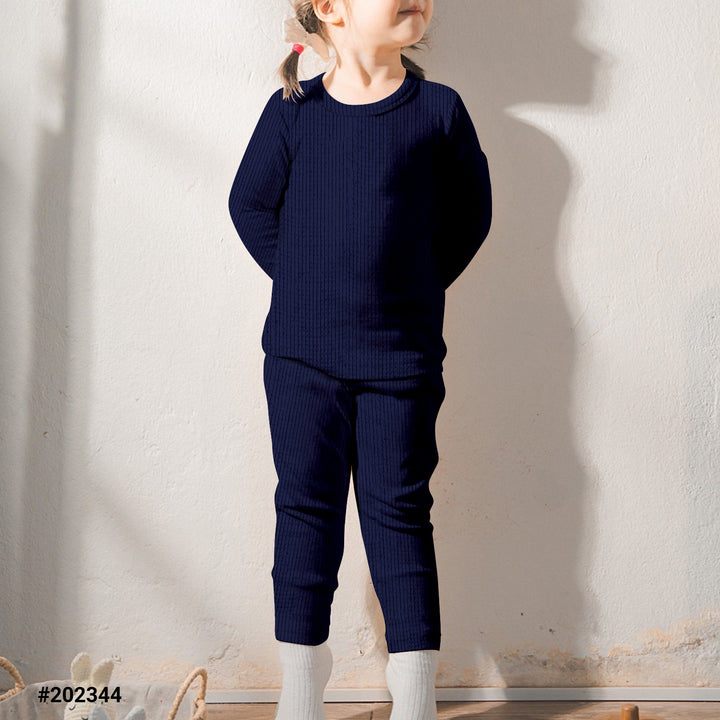 Navy Ribbed Bamboo Fabric Baby Clothing - Soft & Stretchy