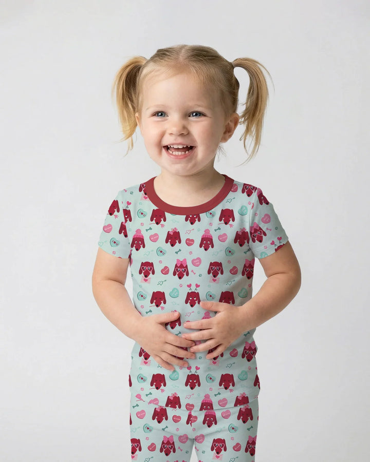 Dachshund Is My Valentine Two Piece Short Sleeve Pajama Set