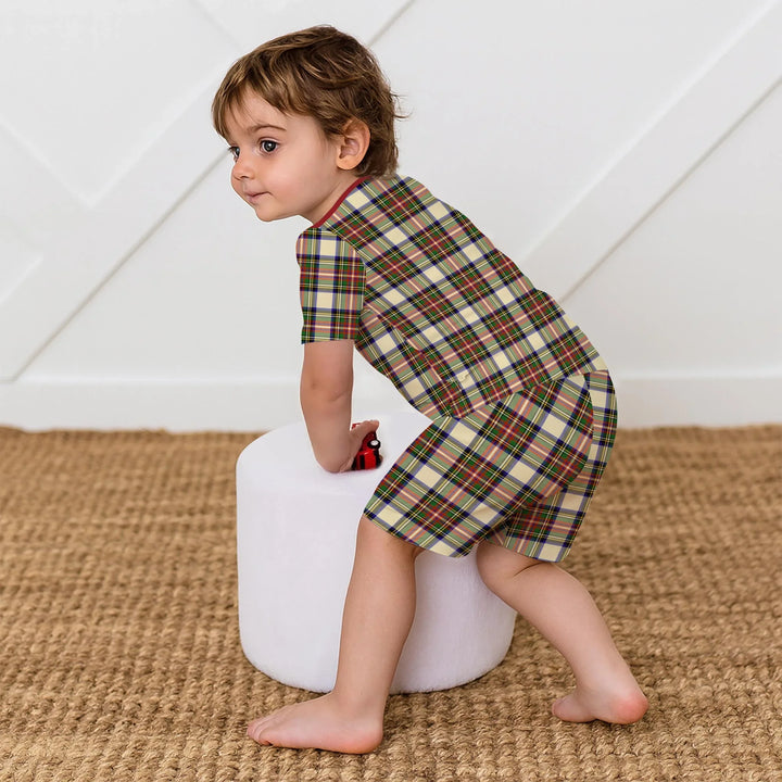 Cozy Evergreen Plaid Two Piece Short Sleeve Shorts Pajama Set