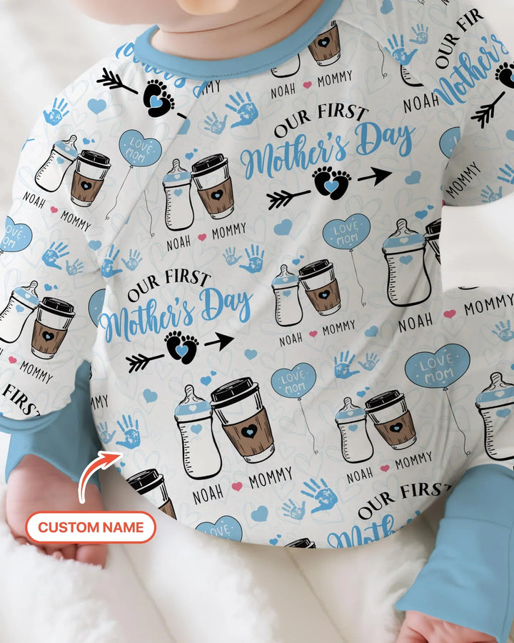 Custom Name First Mother's Day Drink Bamboo Convertible Zippy