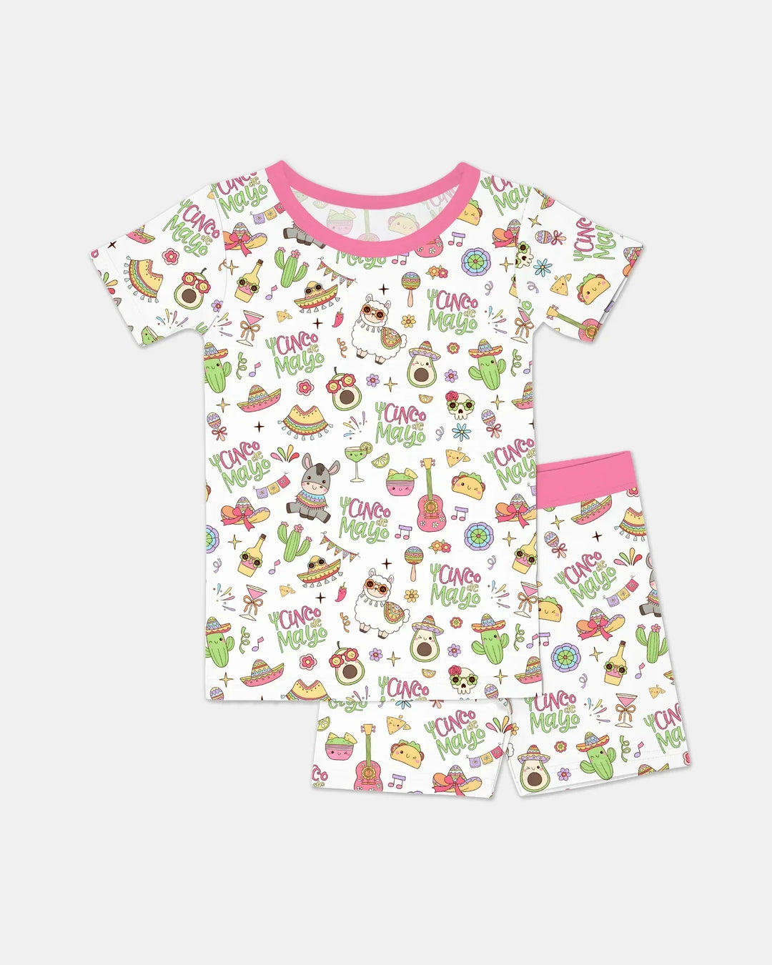 Template Zweiteiliges Pyjama-Set mit kurzen Ärmeln und Shorts