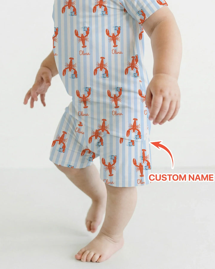 Zweiteiliges Pyjama-Set mit kurzen Ärmeln und Shorts im Sommer-Design
