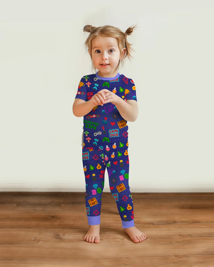 Gamer Mode On Family Matching Bamboo Two Piece Short Sleeve Pajama Set