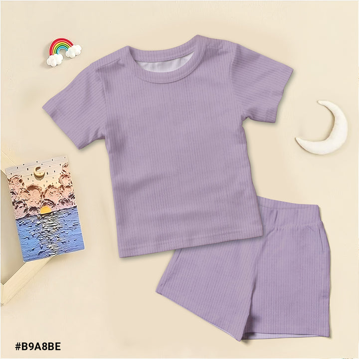 Taro Ribbed Bamboo Fabric Baby Clothing - Soft & Stretchy
