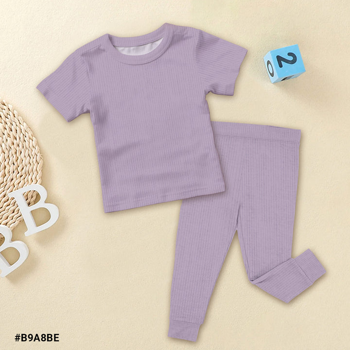 Taro Ribbed Bamboo Fabric Baby Clothing - Soft & Stretchy