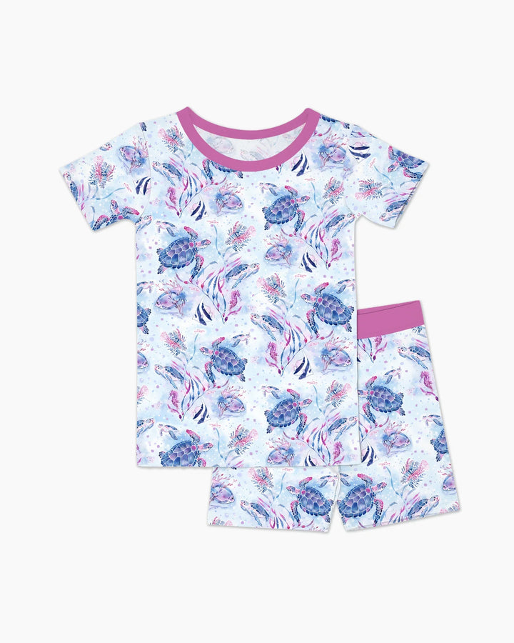 Little Turtles Family Matching Bamboo Two Piece Short Sleeve Shorts Pajama Set