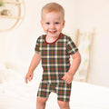 Cozy Evergreen Plaid Bamboo Two Piece Short Sleeve Shorts Pajama Set