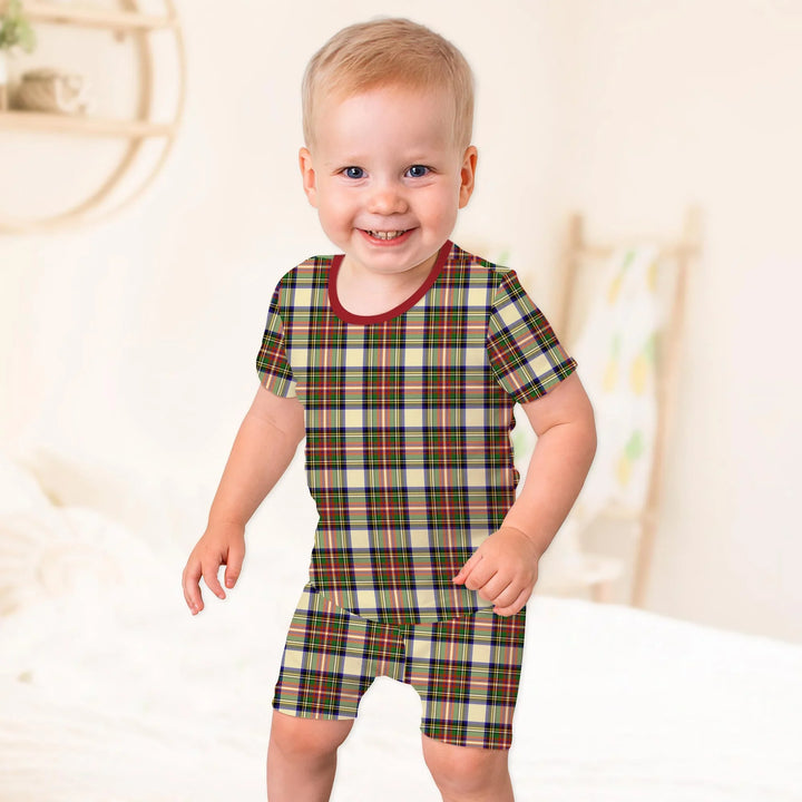 Cozy Evergreen Plaid Two Piece Short Sleeve Shorts Pajama Set