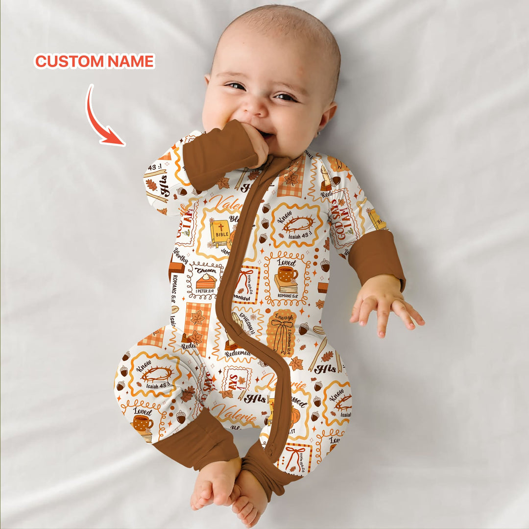 Custom Name I Am Thankful For Jesus Convertible Zippy , Custom Name I Am Thankful For Jesus Convertible Zippy - 0-3M