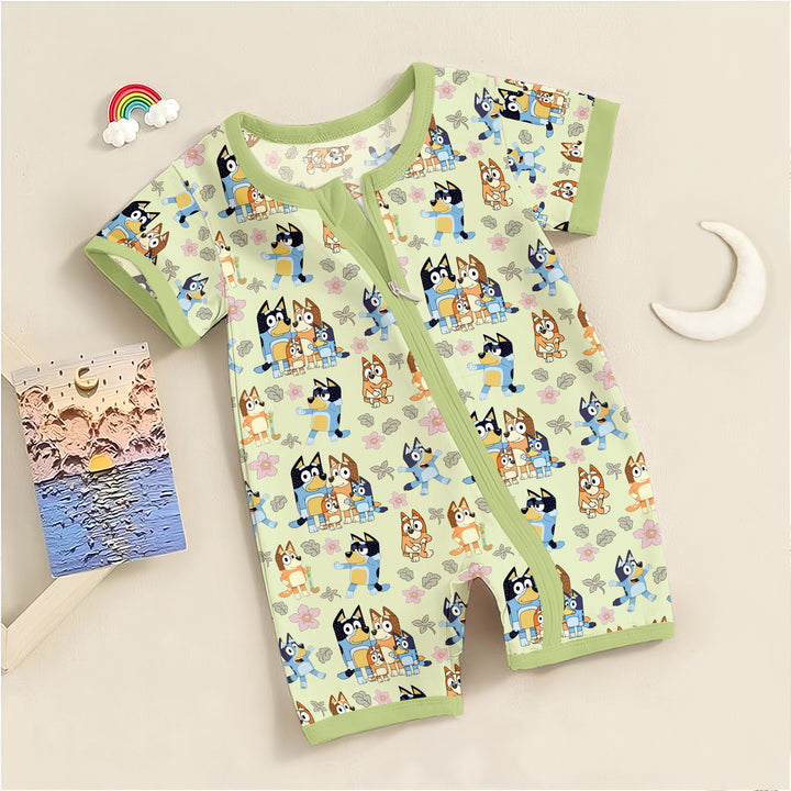 Bamboo Blue Dog Family Outfit for Baby – Soft and Playful