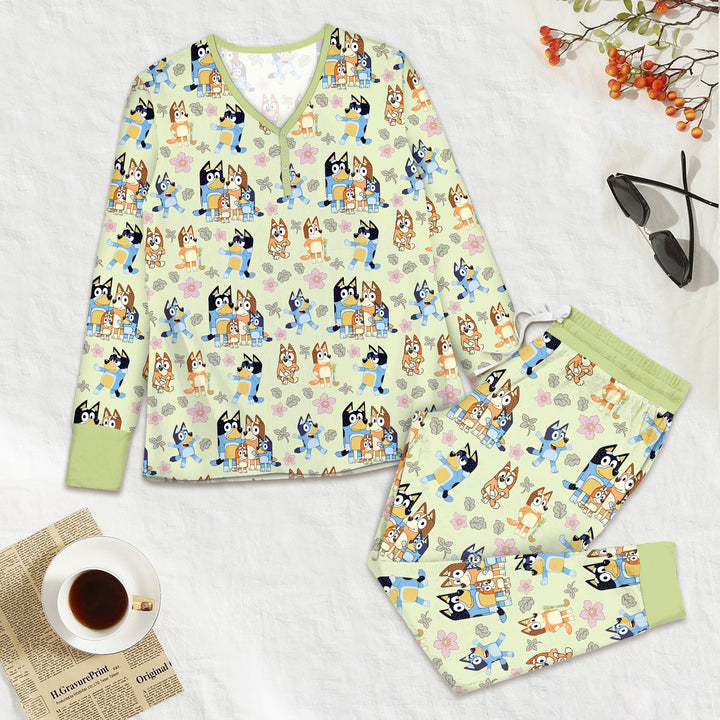 Bamboo Blue Dog Family Outfit for Women – Chic and Fun