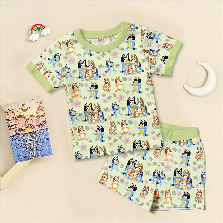 Bamboo Blue Dog Family Outfit for Baby – Soft and Playful