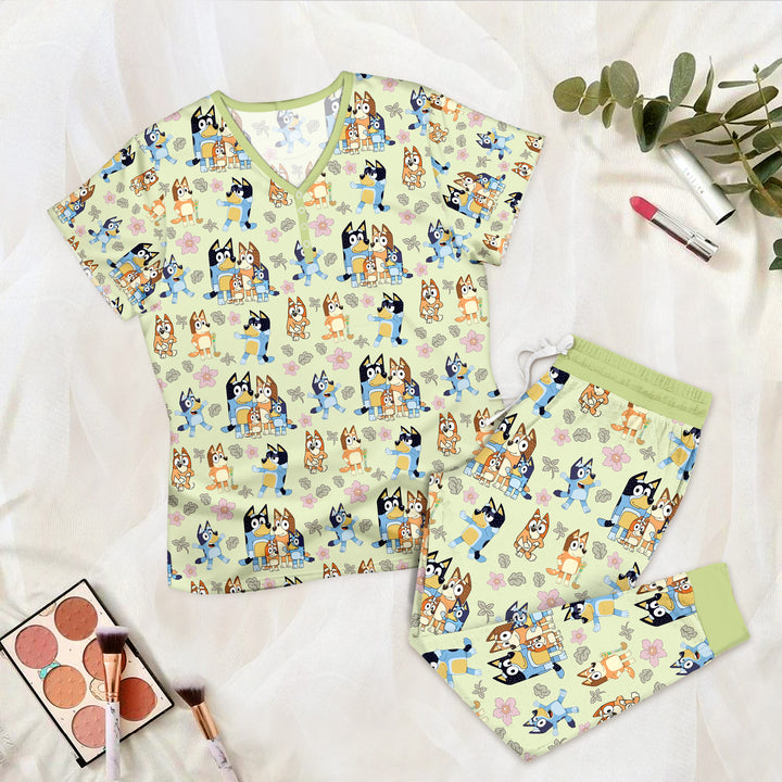 Bamboo Blue Dog Family Outfit for Women – Chic and Fun