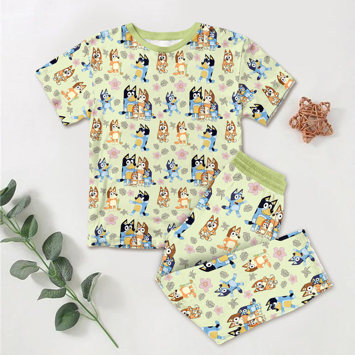 Bamboo Blue Dog Family Outfit for Kids – Fun and Comfortable