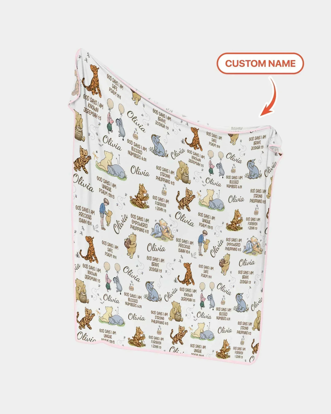 Custom Name God Says I Am Classic Bear Bamboo Blanket