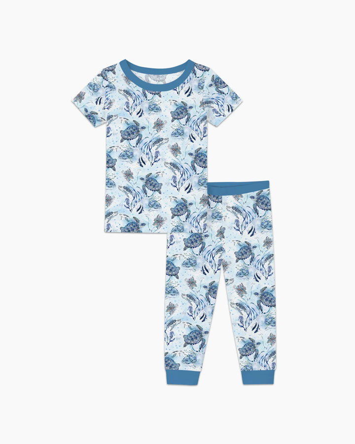 Little Turtles Family Matching Bamboo Two Piece Short Sleeve Pajama Set