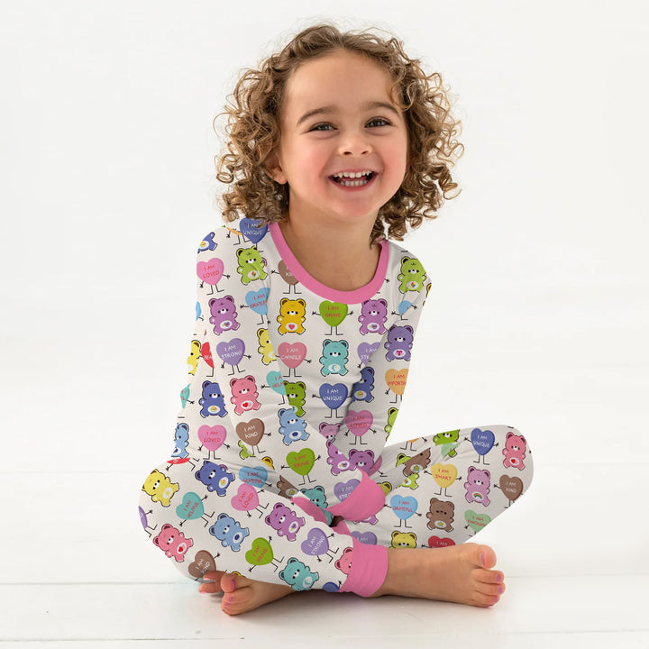 Rainbow Bears Affirmation Two Piece Long Sleeve Pajama Set