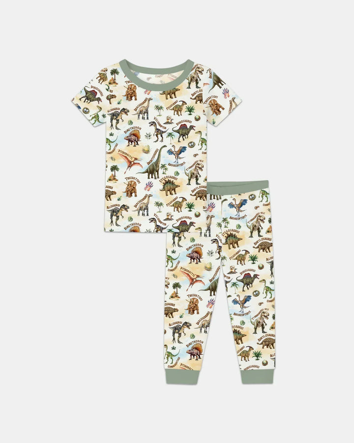 Dino Discovery Bamboo Two Piece Short Sleeve Pajama Set