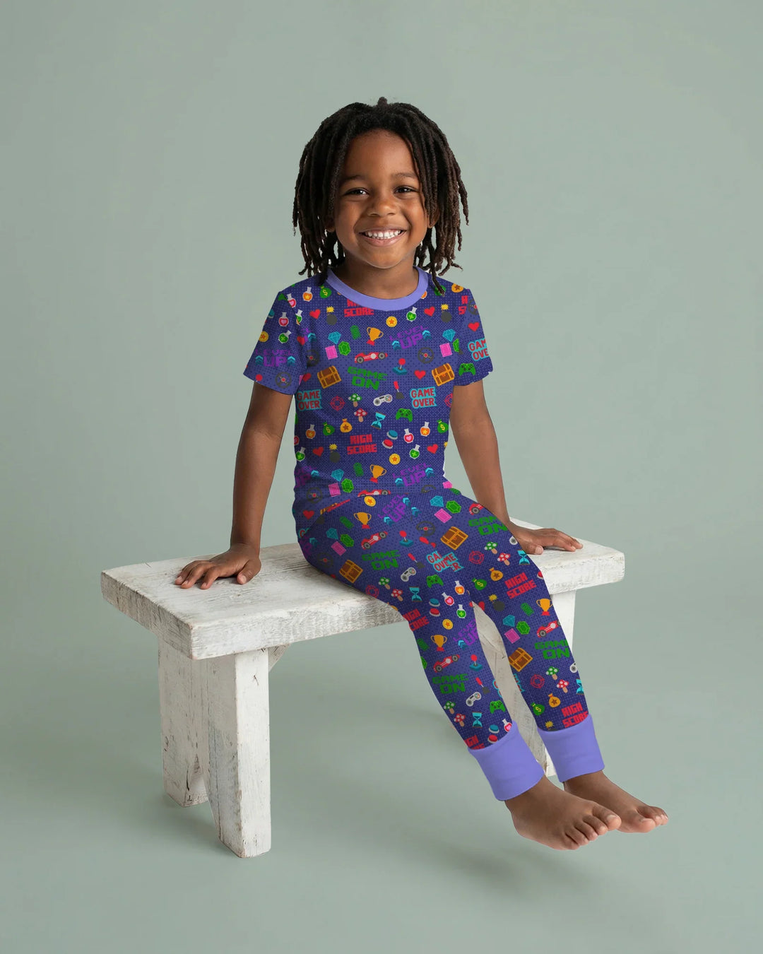 Gamer Mode On Family Matching Bamboo Two Piece Short Sleeve Pajama Set