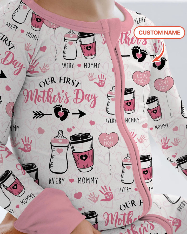 Custom Name First Mother's Day Drink Bamboo Convertible Zippy