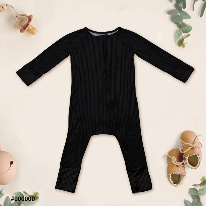 Midnight Ribbed Bamboo Fabric Baby Clothing - Soft & Stretchy
