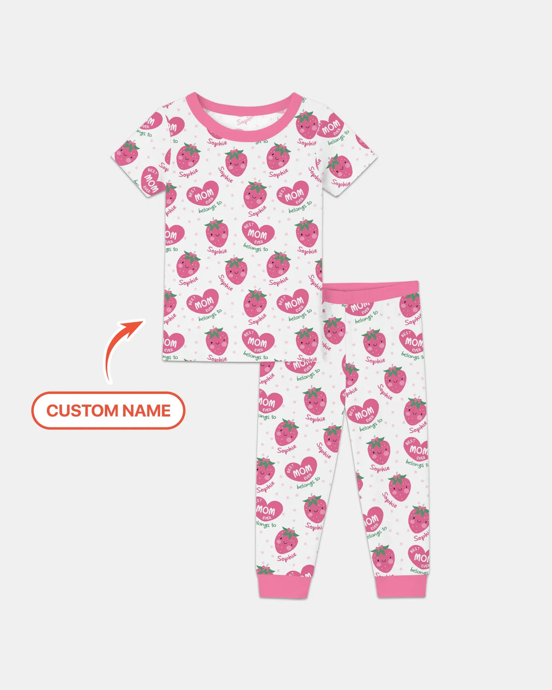 Custom Name Best Mom Ever Belongs to Bamboo Two Piece Short Sleeve Pajama Set