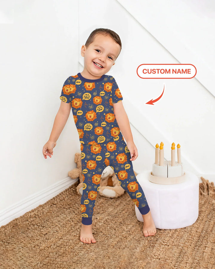 Soy Hijo Del Rey Pijama de dos piezas de manga corta con nombre personalizado