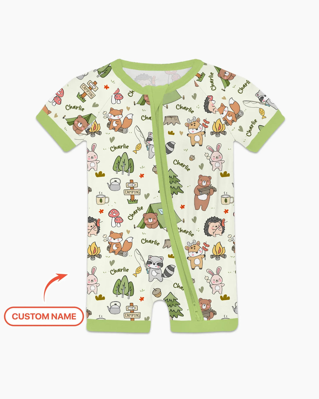 Custom Name Little Camp Buddies Bamboo Shorty Zippy