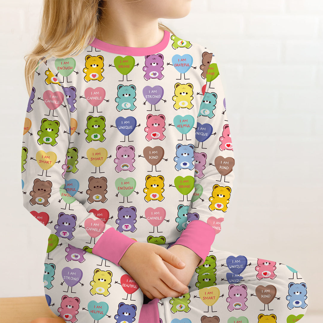 Rainbow Bears Affirmation Two Piece Long Sleeve Pajama Set