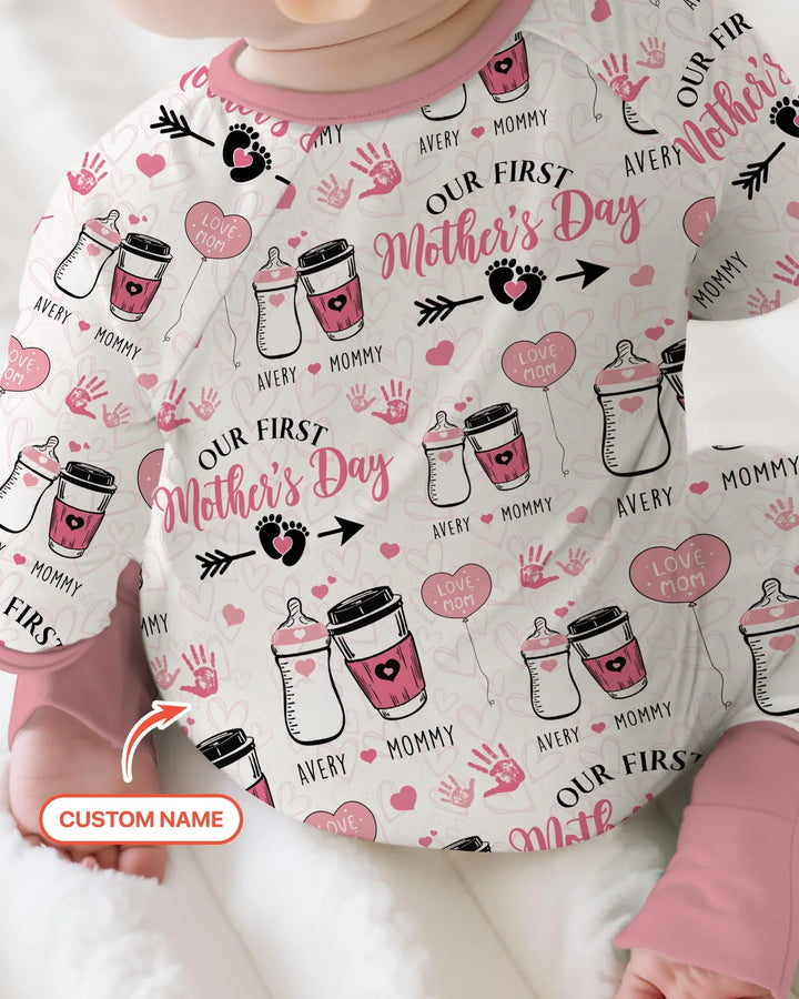 Custom Name First Mother's Day Drink Bamboo Convertible Zippy