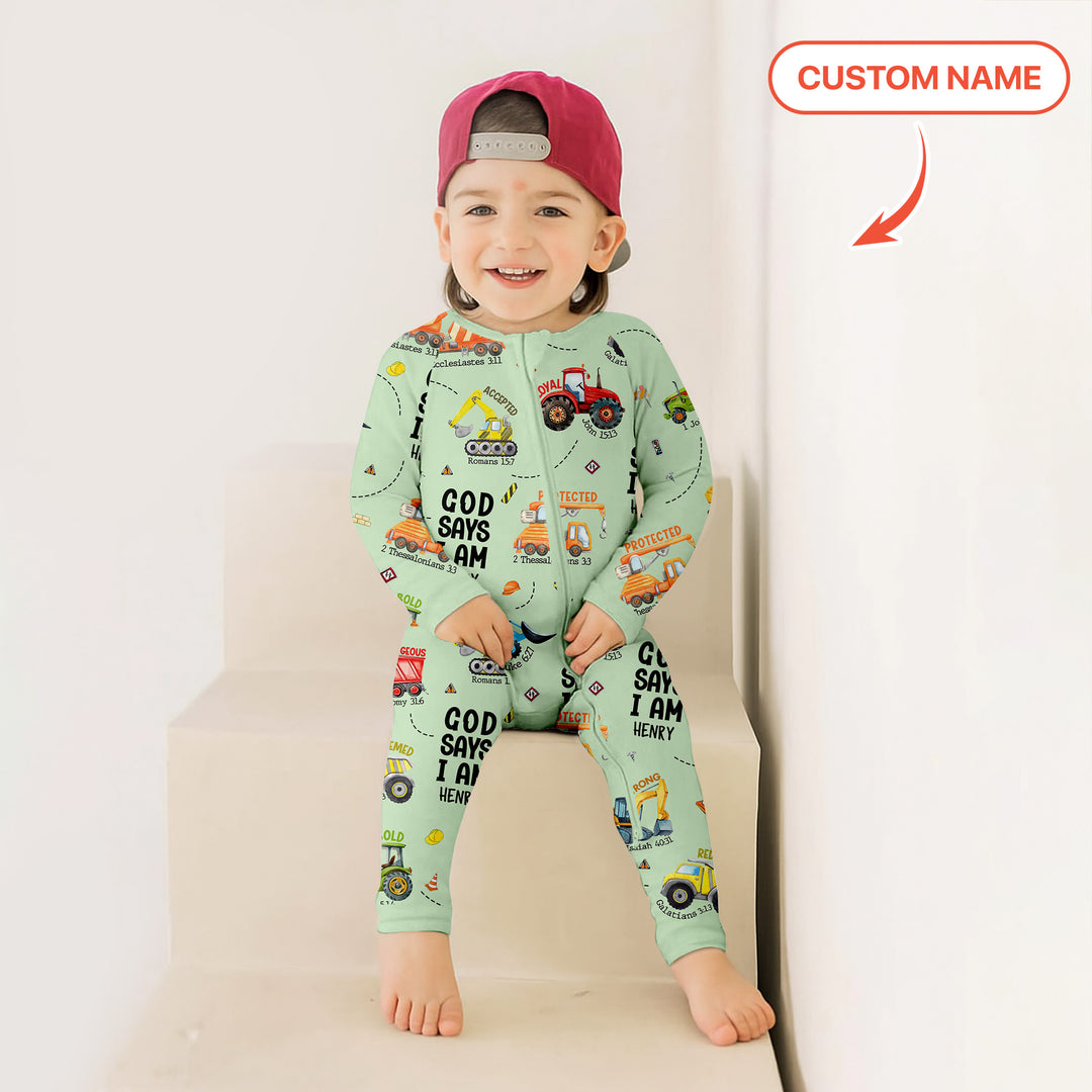 Custom Name God Says I Am Boy Convertible Zippy