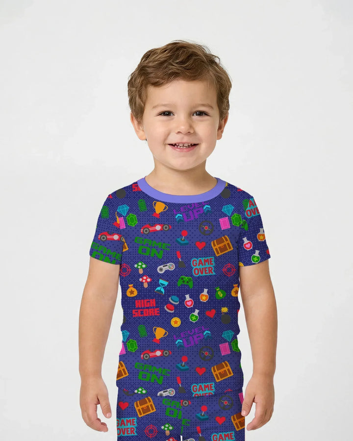 Gamer Mode On Family Matching Bamboo Two Piece Short Sleeve Shorts Pajama Set