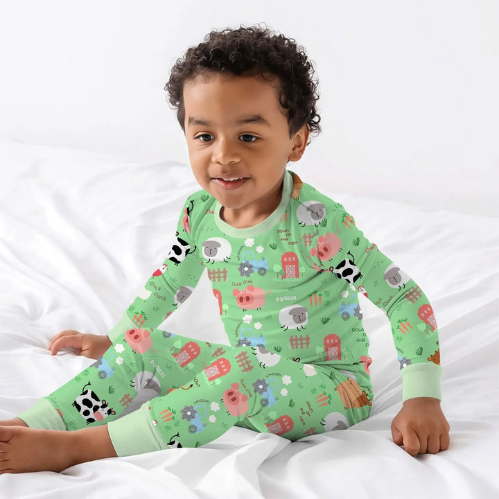 Farm Yard Two Piece Long Sleeve Pajama Set